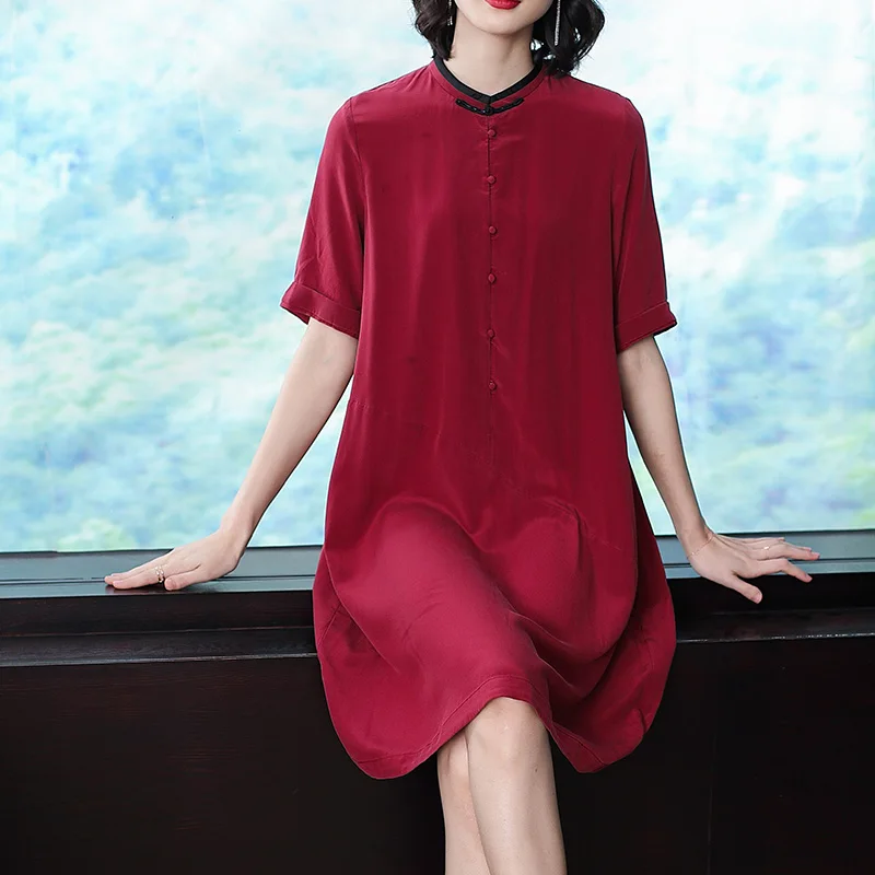 Red Silk Dress Women Plus Size Big Party Night Dresses Robe High Quality Solid Loose Casual Clothing 2019 Summer Black
Red Silk Dress Women Plus Size Big Party Night Dresses Robe High Quality Solid Loose Casual Clothing 2019 Summer Black