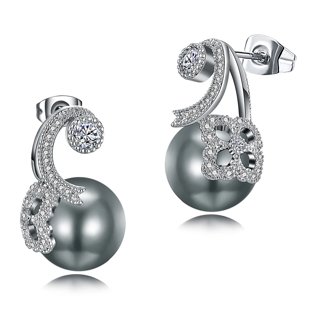 Newest ladies Earrings copper material setting white cz and Imitation grey pearl Earring Fashion jewelry Free drop shipping
Newest ladies Earrings copper material setting white cz and Imitation grey pearl Earring Fashion jewelry Free drop shipping
