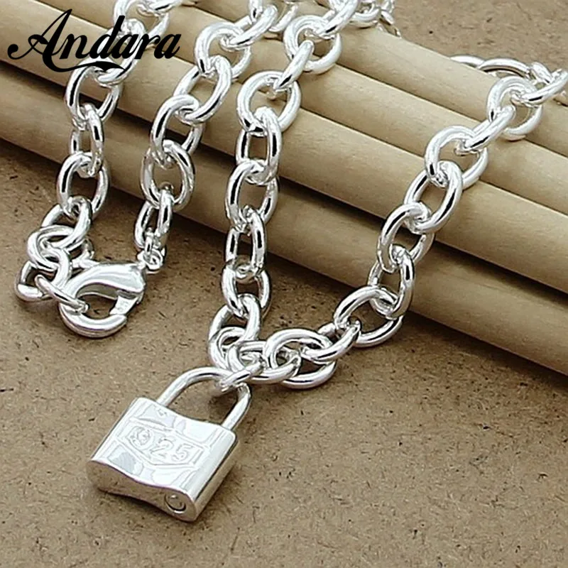 Hot Fashion 925 Sterling Silver The Square Lock Open Pendant Necklaces Women Men Jewelry Wholesale
Hot Fashion 925 Sterling Silver The Square Lock Open Pendant Necklaces Women Men Jewelry Wholesale