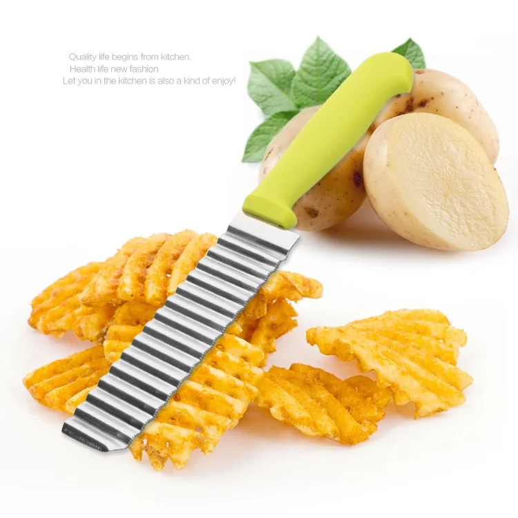 Potato French Fry Cutter Stainless Steel Corrugated Potato Chip Cutter Knife Kitchen Accessories Wave Banana Vegetable Cut Tools
Potato French Fry Cutter Stainless Steel Corrugated Potato Chip Cutter Knife Kitchen Accessories Wave Banana Vegetable Cut Tools