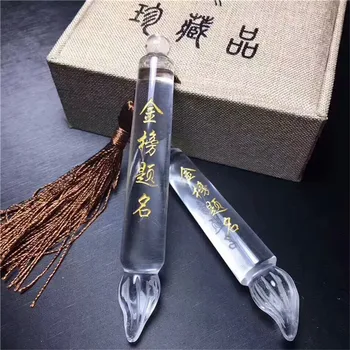 Natural Rock Quartz Hand-carved gold table title Magic Pen Good Luck Get into a famous university White Clear Crystal Jewelry
Natural Rock Quartz Hand-carved gold table title Magic Pen Good Luck Get into a famous university White Clear Crystal Jewelry