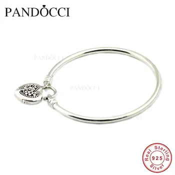 Bracelets & Bangles Real 925 Sterling Silver Jewelry Flourishing Heart Padlock Bangle Women Jewelry DIY Fit Original Charm Beads
Bracelets & Bangles Real 925 Sterling Silver Jewelry Flourishing Heart Padlock Bangle Women Jewelry DIY Fit Original Charm Beads