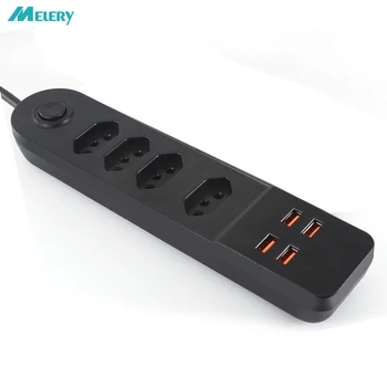 Power Strip 3/4 Gang Outlets Brazilian Plug Socket with 4 USB Fast Charging Adapter 2500W 10A Flame Retardant 2m Extension Cord
Power Strip 3/4 Gang Outlets Brazilian Plug Socket with 4 USB Fast Charging Adapter 2500W 10A Flame Retardant 2m Extension Cord