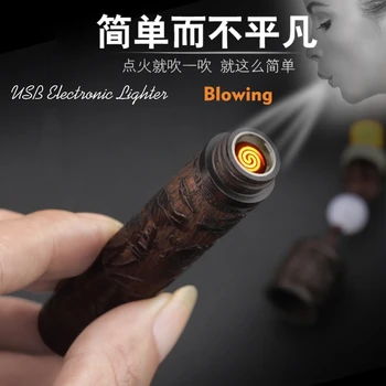 Vintage Woodcarving Electronic Blowing Cigarette Lighter Mini USB Charging Plasma Arc Lighter Mouthpiece Gadgets As Men Gifts
Vintage Woodcarving Electronic Blowing Cigarette Lighter Mini USB Charging Plasma Arc Lighter Mouthpiece Gadgets As Men Gifts