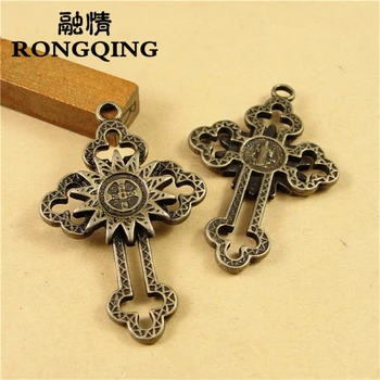 RONGQING Unique Design 53*33MM Big Sun Cross Charms 40pcs/lot Antique Bronze Hollow Cross DIY Jewelry Crafts
RONGQING Unique Design 53*33MM Big Sun Cross Charms 40pcs/lot Antique Bronze Hollow Cross DIY Jewelry Crafts