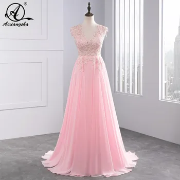 White Ivory Pink Wedding Dresses 2018 Long New Charmming V-neck Floor Length Chiffon With Top Lace A-Line
White Ivory Pink Wedding Dresses 2018 Long New Charmming V-neck Floor Length Chiffon With Top Lace A-Line