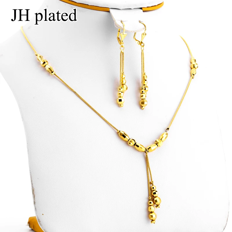 JHplated African Indian Jewerly Fashion Ball Jewelry Gold Color Small Beads Necklace Earrings for Women/Girls gift
JHplated African Indian Jewerly Fashion Ball Jewelry Gold Color Small Beads Necklace Earrings for Women/Girls gift