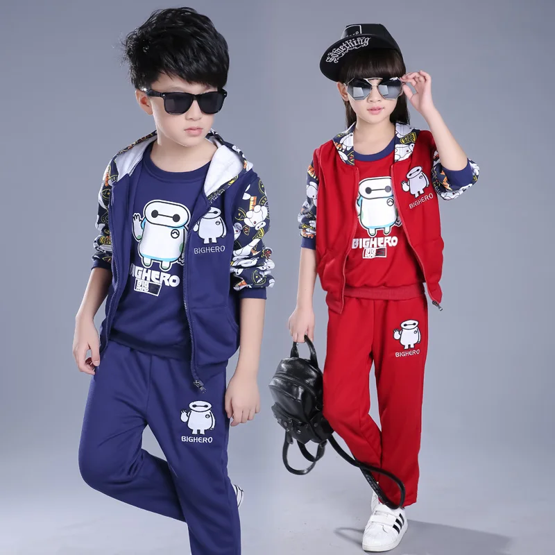 Free shipping 2018 autumn boys girls 3 pieces sets children wear sportswear +pants+ vest baby clothes 110-160 cm
Free shipping 2018 autumn boys girls 3 pieces sets children wear sportswear +pants+ vest baby clothes 110-160 cm