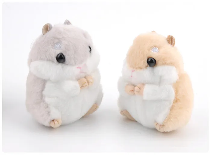 Fashion Cute Cartoon Animal Plush Hamster Toys Key Chain Ring Woman Faux Rabbit Fur Pom Pom Keychain Bauble Plush Mouse Dolls (18)