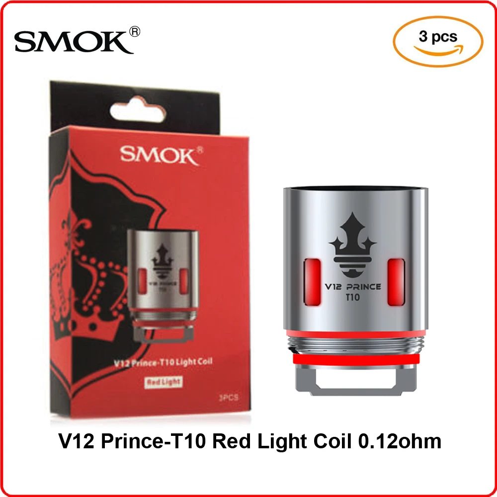 

Eletronic Cigarette Vape Original SMOK TFV12 Prince T10 Red Light Coil 0.12ohm Head Core Accessories for V12 Prince Tank Mag Kit