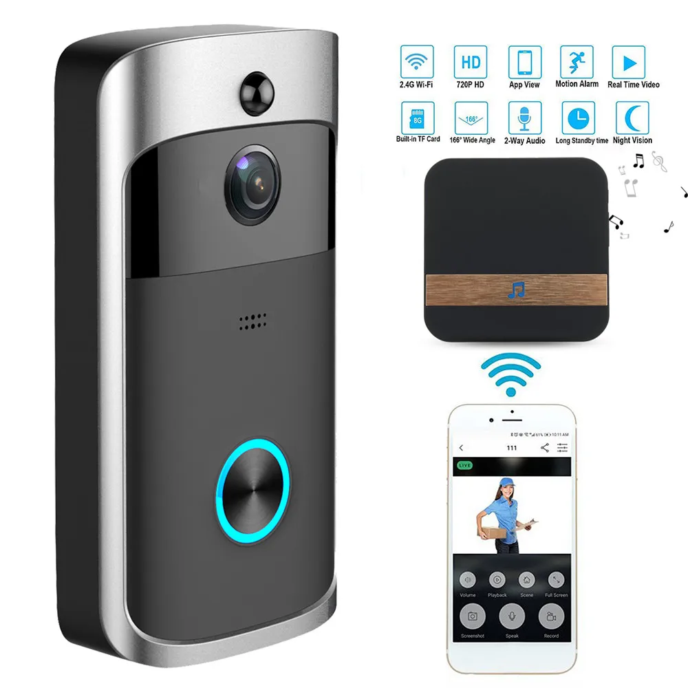 Wireless Camera Smart Video IR Doorbell Home Visual Intercom WiFi Night vision Motion Detection Video Rainproof door bell Euplug
Wireless Camera Smart Video IR Doorbell Home Visual Intercom WiFi Night vision Motion Detection Video Rainproof door bell Euplug