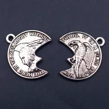WKOUD 6pcs Silver Color Hero & Eagle Tag Charm Vintage Necklace Bracelet DIY Jewelry Half Moon Alloy Pendant 25*18mm A1926
WKOUD 6pcs Silver Color Hero & Eagle Tag Charm Vintage Necklace Bracelet DIY Jewelry Half Moon Alloy Pendant 25*18mm A1926