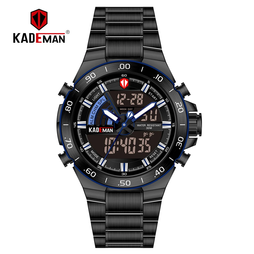 KADEMAN New Luxury Sport Watches Men Waterproof Wristwatch Luxury Dual Display Watch Stainless Steel TOP Brand Relogio Masculino
KADEMAN New Luxury Sport Watches Men Waterproof Wristwatch Luxury Dual Display Watch Stainless Steel TOP Brand Relogio Masculino