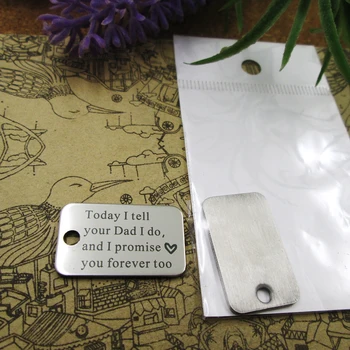 20pcs--"Today I tell your Dad I do ..."stainless steel charms 5 styles for choosing DIY Charms for necklace bracelets
20pcs--"Today I tell your Dad I do ..."stainless steel charms 5 styles for choosing DIY Charms for necklace bracelets