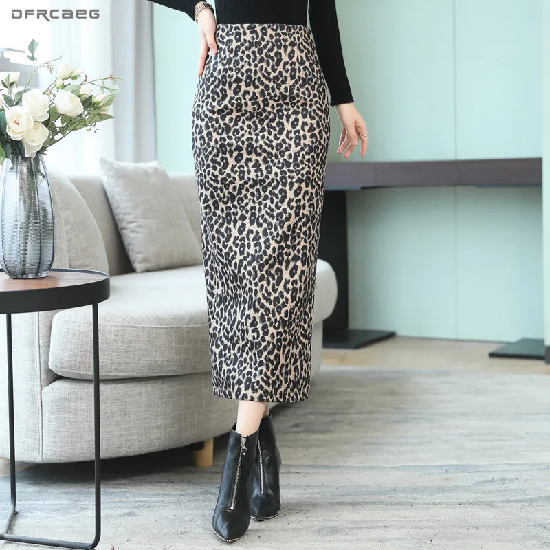 Winter Leopard Wool Long Pencil Skirt Women 2019 New Fashion Casual Ladies High Waist Sexy Open Split Woolen Maxi Skirt Female
Winter Leopard Wool Long Pencil Skirt Women 2019 New Fashion Casual Ladies High Waist Sexy Open Split Woolen Maxi Skirt Female