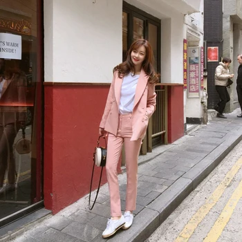 New fashion women's pink double-breasted slim slimming women's suit two-piece suit (jacket + pants) women's business suit
New fashion women's pink double-breasted slim slimming women's suit two-piece suit (jacket + pants) women's business suit