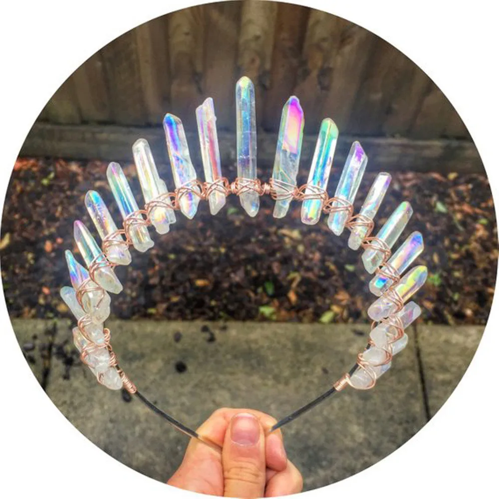 Tiara Crystal Natural Quartz Crystal Crown Quartz Tiara Crystal Crown Crystal Headpieces Mermaid Wedding Accessories
Tiara Crystal Natural Quartz Crystal Crown Quartz Tiara Crystal Crown Crystal Headpieces Mermaid Wedding Accessories