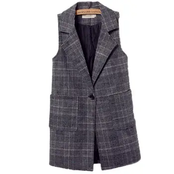Plus size 5XL V-Neck pockets 2020 spring autumn sleeveless blazer slim plaid women vest
Plus size 5XL V-Neck pockets 2020 spring autumn sleeveless blazer slim plaid women vest