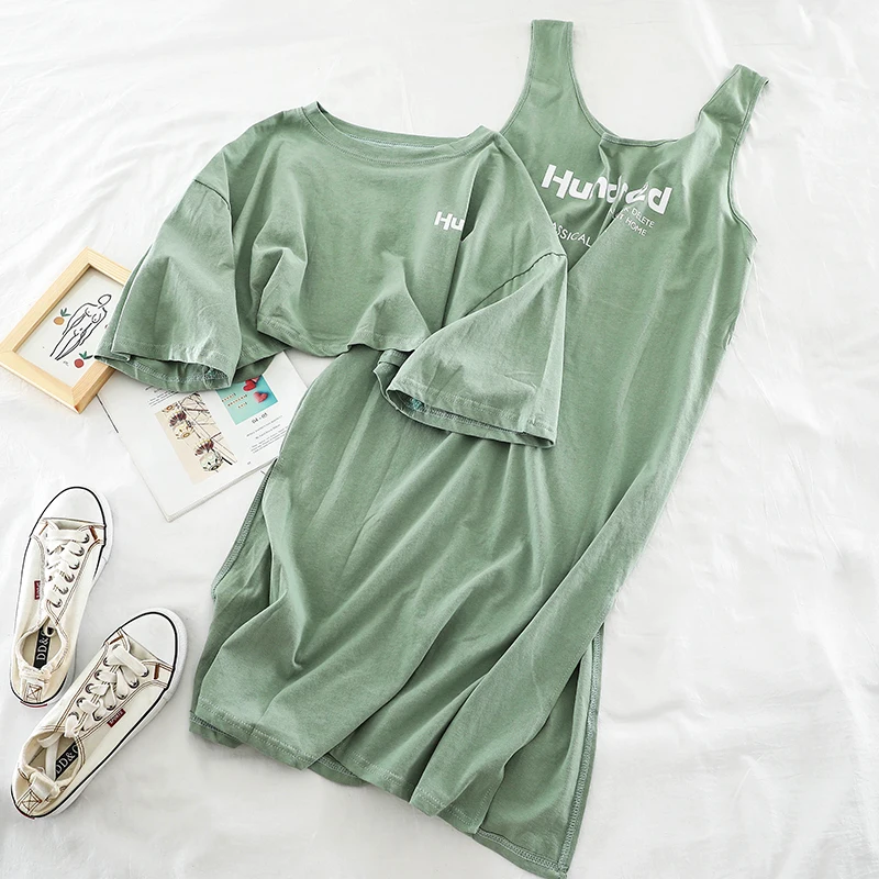 2019 New Fashion 2 Piece Set Women Casual Dress Pullover Loose Tshirt +tank Top Long Skirt Temperament Matching Sets for Women
2019 New Fashion 2 Piece Set Women Casual Dress Pullover Loose Tshirt +tank Top Long Skirt Temperament Matching Sets for Women