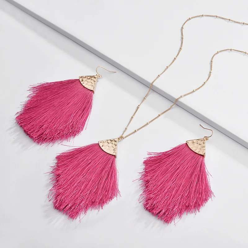 6 Colors Cotton Thread Tassels Pendant Necklaces & Matched Earrings Arrowhead Gold Fashion Brand Women Jewelry Sweater Necklace
6 Colors Cotton Thread Tassels Pendant Necklaces & Matched Earrings Arrowhead Gold Fashion Brand Women Jewelry Sweater Necklace