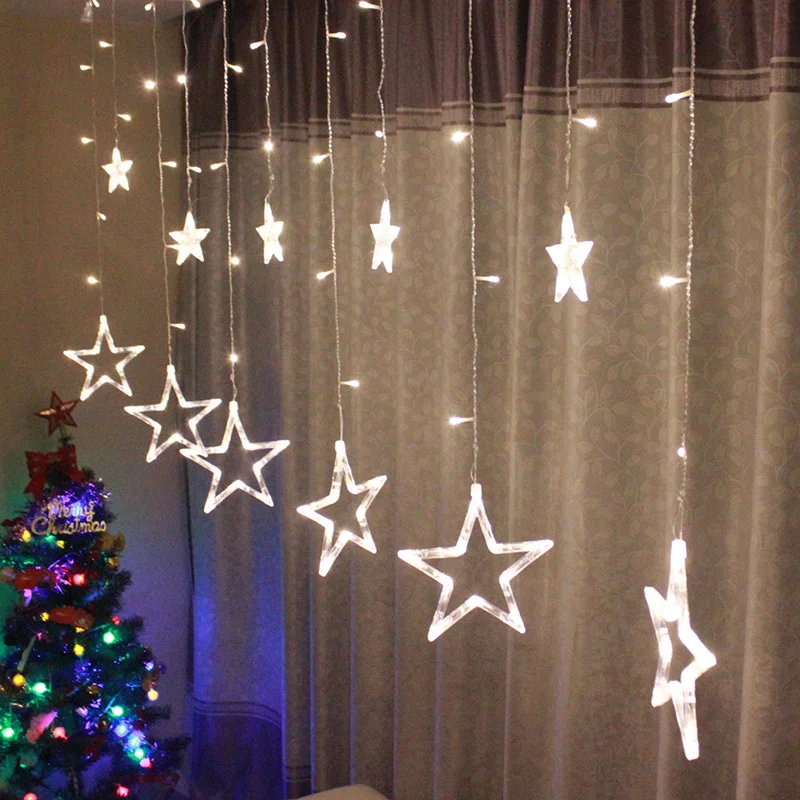 New Year Connectable 2M Star Fairy Lights Flash 8 Modes LED Curtain String Lights For Christmas Indoor Decoration EU Plug 220V
New Year Connectable 2M Star Fairy Lights Flash 8 Modes LED Curtain String Lights For Christmas Indoor Decoration EU Plug 220V