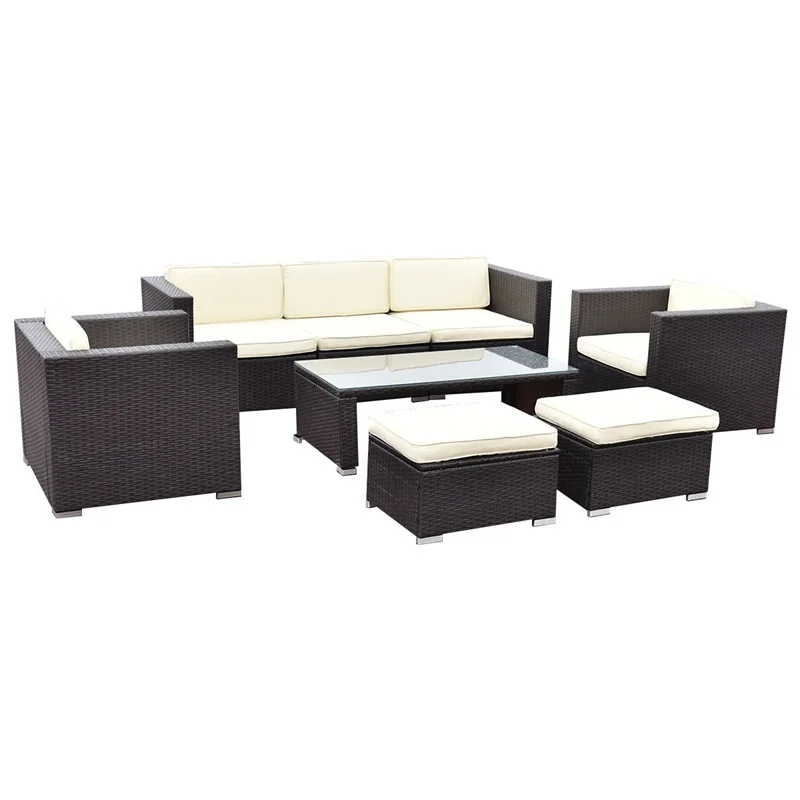 8 Pcs Outdoor Patio Rattan Wicker Cushioned Furniture Set Solid Steel Frame Thick Soft Seat Cushion Tempered Glass Table HW54431
8 Pcs Outdoor Patio Rattan Wicker Cushioned Furniture Set Solid Steel Frame Thick Soft Seat Cushion Tempered Glass Table HW54431