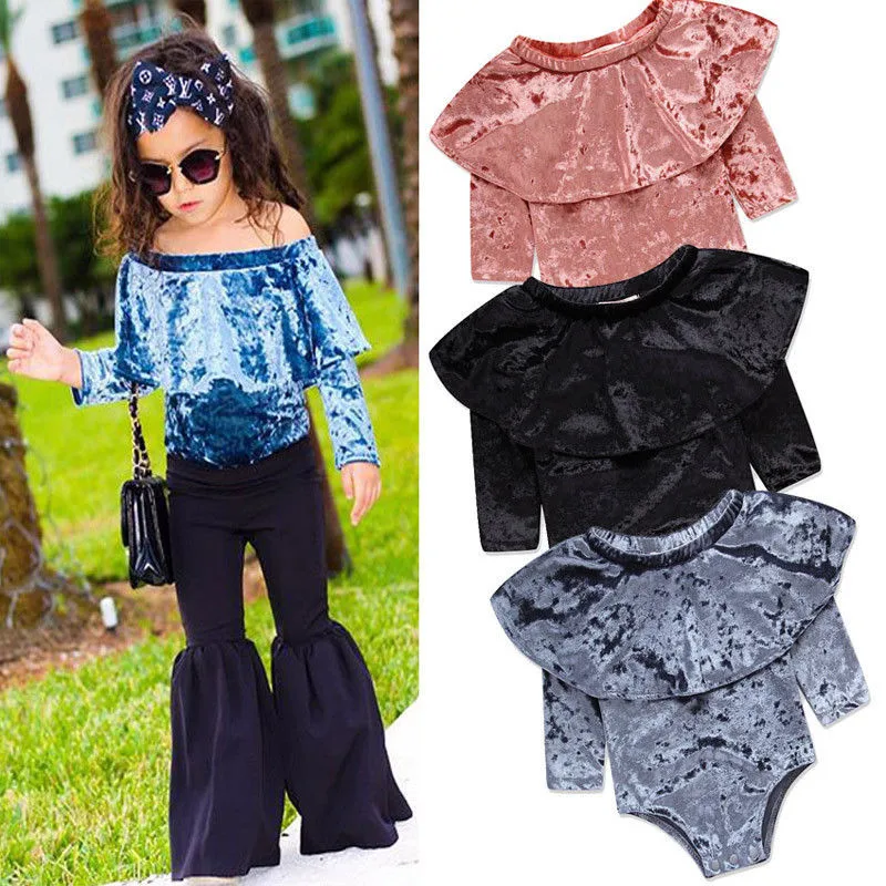 2018 Spring Autumn Newborn Toddler Baby Girls Velvet Off Shoulder Jumpsuit Bodysuit O-Neck Long Sleeve Bodysuits Clothes Outfit
2018 Spring Autumn Newborn Toddler Baby Girls Velvet Off Shoulder Jumpsuit Bodysuit O-Neck Long Sleeve Bodysuits Clothes Outfit