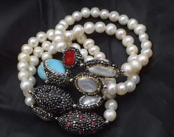 freshwater pearl near round 8-9mm zircon coral/turauoises bracelet 7.5inch wholesale beads FPPJ nature
freshwater pearl near round 8-9mm zircon coral/turauoises bracelet 7.5inch wholesale beads FPPJ nature
