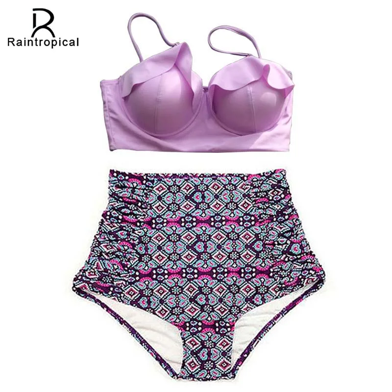 Raintropica 2019 High Waist Bikinis Women Swimsuit Plus Size Swimwear Bathing Suits Retro Floral Push Up Bikini Set Beach Wear
Raintropica 2019 High Waist Bikinis Women Swimsuit Plus Size Swimwear Bathing Suits Retro Floral Push Up Bikini Set Beach Wear