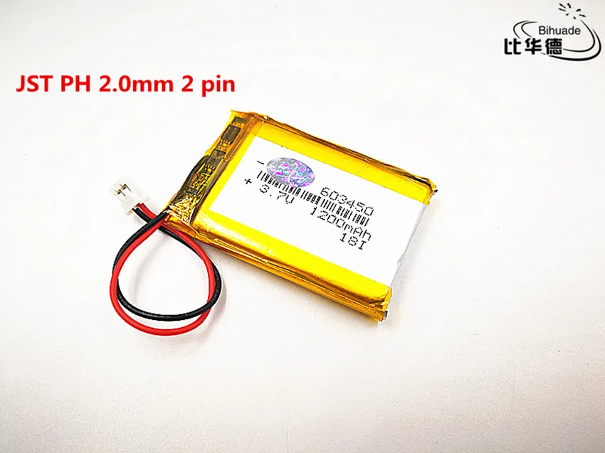 JST PH 2.0mm 2 pi Good Qulity 3.7V,1200mAH,603450 Polymer lithium ion / Li-ion battery for TOY,POWER BANK,GPS,mp3,mp4
JST PH 2.0mm 2 pi Good Qulity 3.7V,1200mAH,603450 Polymer lithium ion / Li-ion battery for TOY,POWER BANK,GPS,mp3,mp4