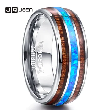 JQUEEN 8mm Wide Dome Steel Inlaid with Two Acacia True Blue Opal Tungsten Steel Ring Wedding Rings
JQUEEN 8mm Wide Dome Steel Inlaid with Two Acacia True Blue Opal Tungsten Steel Ring Wedding Rings