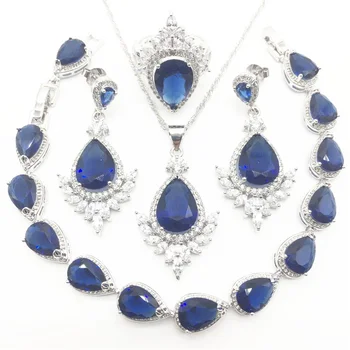 Best Wedding Present Montana Crystal White Zircon Jewelry Sets 925 logo Silver Color Women Bracelet/Earrings/Necklace/Ring
Best Wedding Present Montana Crystal White Zircon Jewelry Sets 925 logo Silver Color Women Bracelet/Earrings/Necklace/Ring