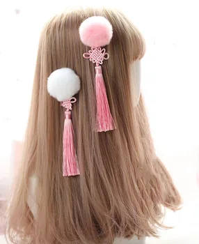 Chinese style Women's Lolita kawaii Cheongsam Hanfu Hair Accessories cosplay Hair Ball Hair Clip Pink Tassel Side clip 1 pairs
Chinese style Women's Lolita kawaii Cheongsam Hanfu Hair Accessories cosplay Hair Ball Hair Clip Pink Tassel Side clip 1 pairs