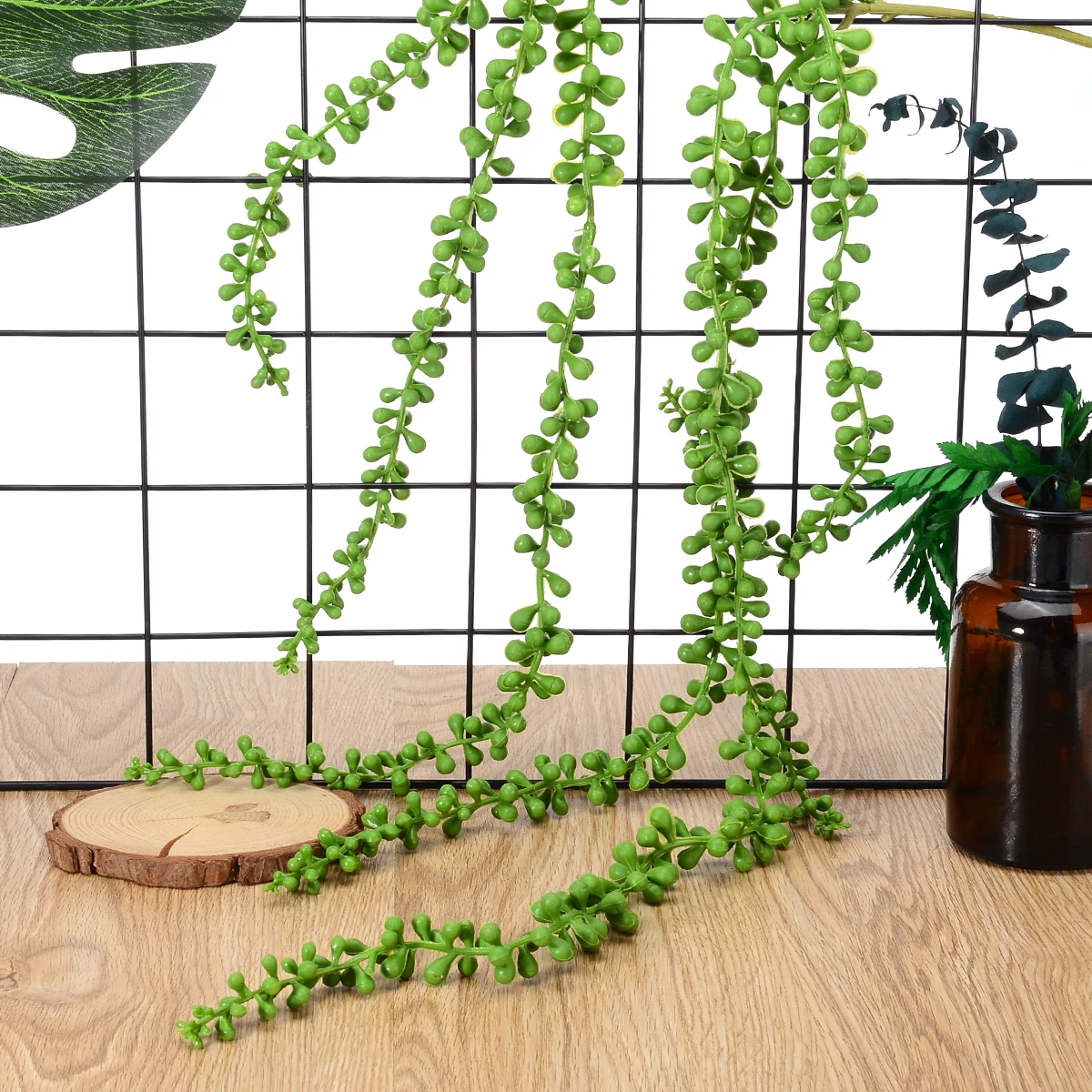 2Pcs 75cm Artificial Fleshiness Lover Tears Succulents Pearls Fleshy Vine Flower Hanging Rattan for Wall Garden Decor
2Pcs 75cm Artificial Fleshiness Lover Tears Succulents Pearls Fleshy Vine Flower Hanging Rattan for Wall Garden Decor