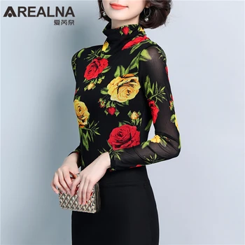 Korean Vintage Rose Flowers Print Slim Women T Shirt Black Elasticity Mesh Lady Sheer Tops Sexy Oversized Floral Tee Shirt Femme
Korean Vintage Rose Flowers Print Slim Women T Shirt Black Elasticity Mesh Lady Sheer Tops Sexy Oversized Floral Tee Shirt Femme