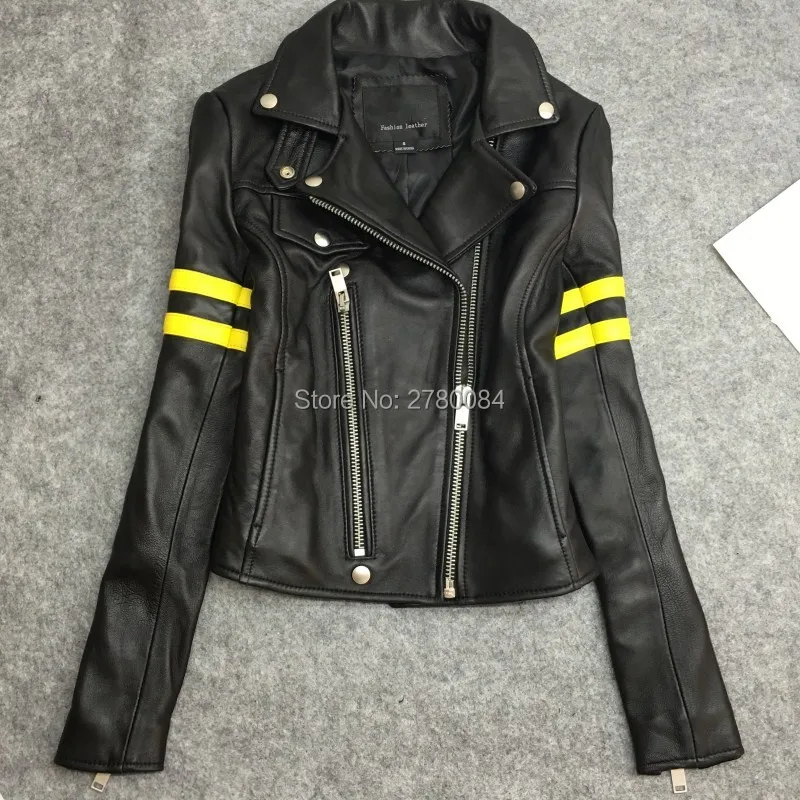 Factory genuine leather punk jacket women sheep skin coat real leather big brand garment female suit zipper outwear motorbycle
Factory genuine leather punk jacket women sheep skin coat real leather big brand garment female suit zipper outwear motorbycle