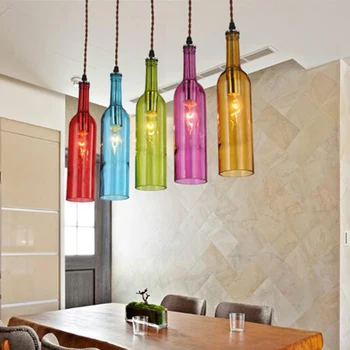 Modern creative vintage pendant lamp E27 led color wine bottle deco hanging lights for living room dining room restaurant cafe
Modern creative vintage pendant lamp E27 led color wine bottle deco hanging lights for living room dining room restaurant cafe