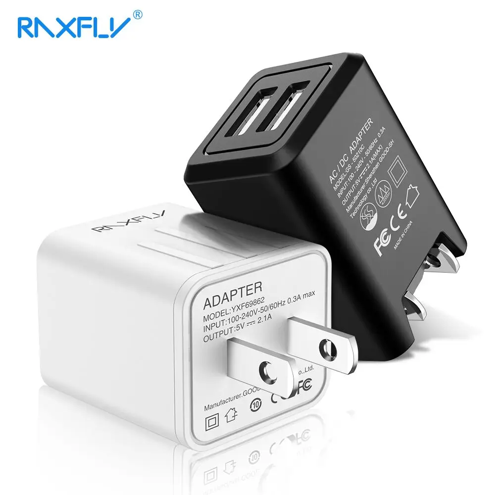 RAXFLY USB Charger 5V 2.1A MAX Universal Portable Travel Wall Charger Adapter Dual Ports Foldable Phone Charger For Samsung S10
RAXFLY USB Charger 5V 2.1A MAX Universal Portable Travel Wall Charger Adapter Dual Ports Foldable Phone Charger For Samsung S10