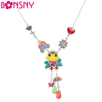 Bonsny Maxi Alloy Frog Flower Necklace Women Chain Enamel Jewelry Colorful Pendant 2017 New Fashion Jewelry For Women Statement
Bonsny Maxi Alloy Frog Flower Necklace Women Chain Enamel Jewelry Colorful Pendant 2017 New Fashion Jewelry For Women Statement