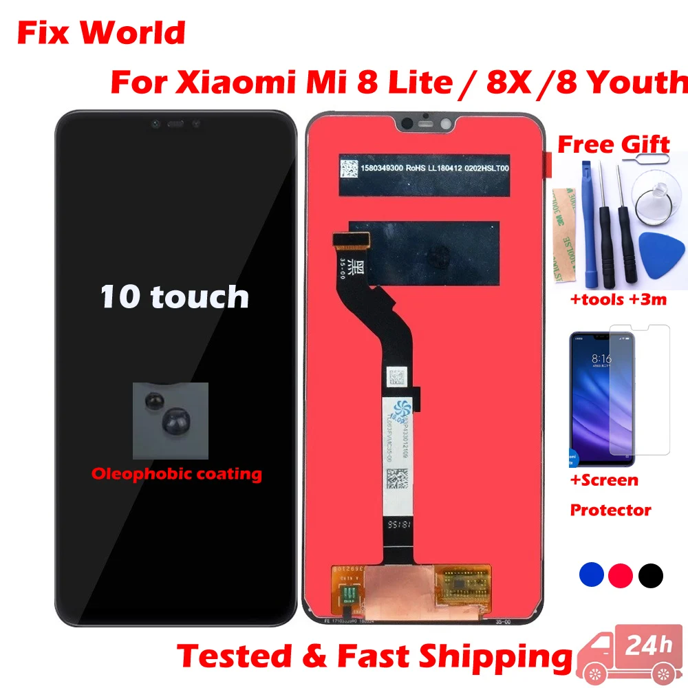 Original New LCD Display For Xiaomi Mi 8 Lite, Mi 8X, 6.26inch Touch Screen Digitizer + LCD display Assembly 10 Touch + coating
Original New LCD Display For Xiaomi Mi 8 Lite, Mi 8X, 6.26inch Touch Screen Digitizer + LCD display Assembly 10 Touch + coating