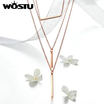 WOSTU Trendy Multilayer Party Bar Pendant Necklace Rose Gold Minimalist Simple Choker Necklace For Women Wedding Jewelry FON002
WOSTU Trendy Multilayer Party Bar Pendant Necklace Rose Gold Minimalist Simple Choker Necklace For Women Wedding Jewelry FON002