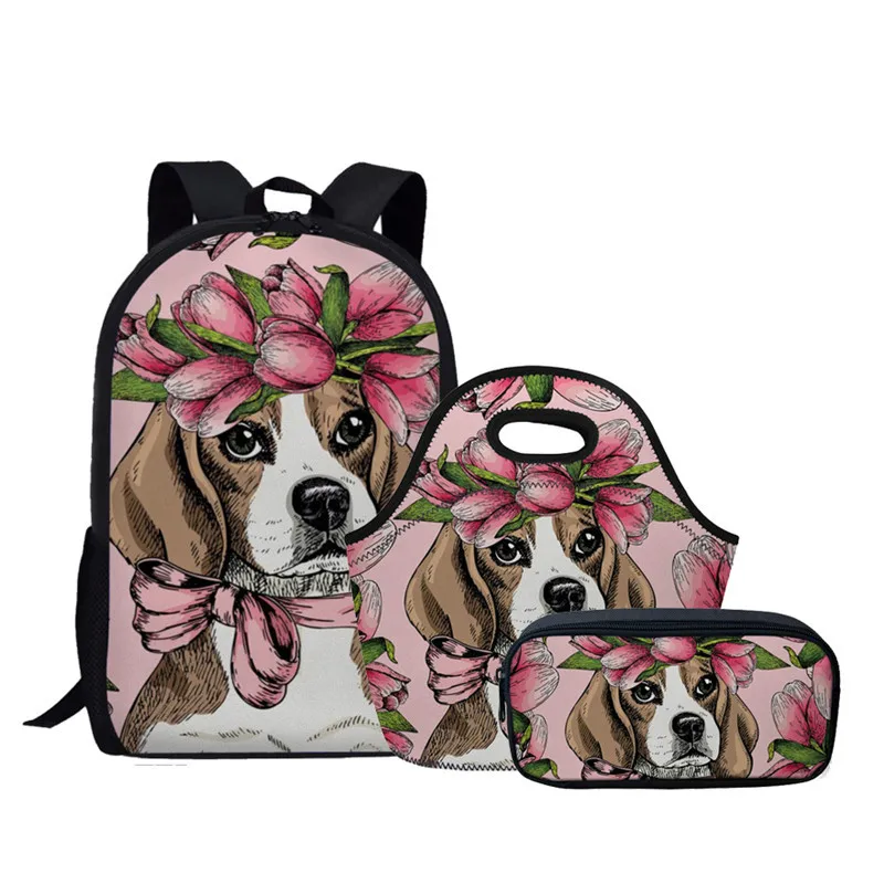 THIKIN 3Pcs/set Flower Beagle Print Schoolbag For Teenagers Girls Cute Cartoon Children School Bag Large Backpacks Daily mochila
THIKIN 3Pcs/set Flower Beagle Print Schoolbag For Teenagers Girls Cute Cartoon Children School Bag Large Backpacks Daily mochila
