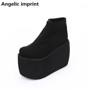 Angelic imprint Women punk motorcycle boots lady lolita ankle Boots woman trifle heel pumps platform wedges shoes short boots 47
Angelic imprint Women punk motorcycle boots lady lolita ankle Boots woman trifle heel pumps platform wedges shoes short boots 47