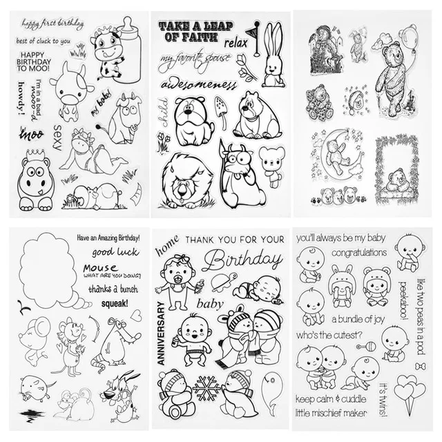 Transparent Clear Silicone Stamps Seal for DIY Scrapbooking Photo Album Paper Craft Decorative Embossing Stamp Sheet for kids
Transparent Clear Silicone Stamps Seal for DIY Scrapbooking Photo Album Paper Craft Decorative Embossing Stamp Sheet for kids