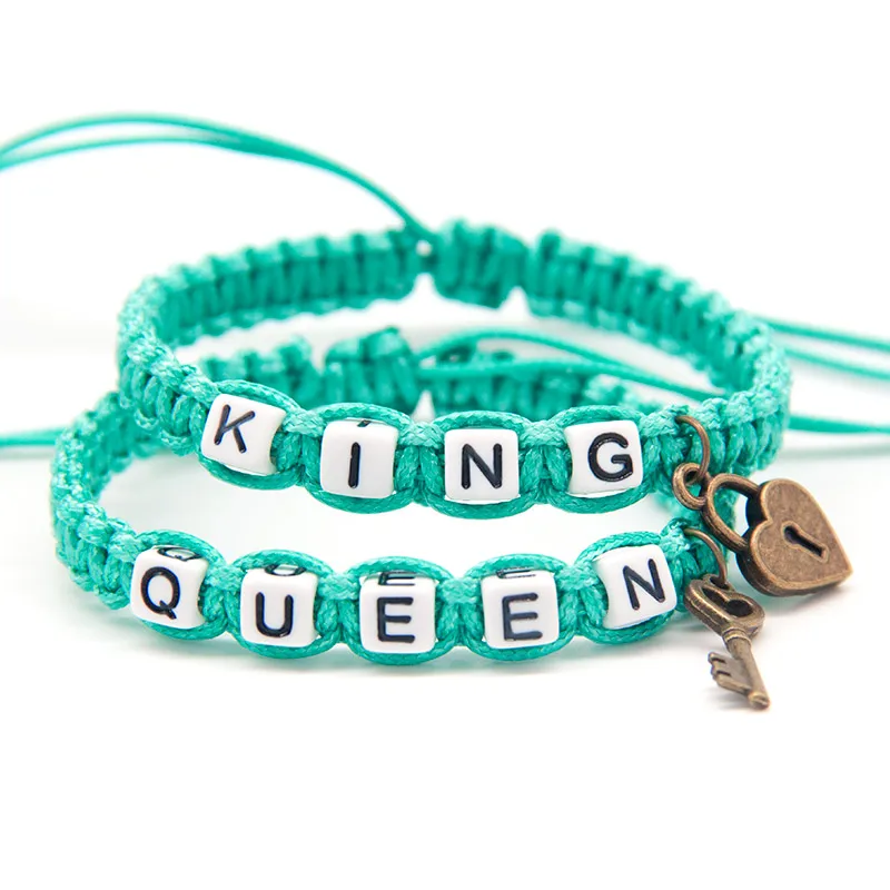 2pcs/pair Couple Bracelets Sparkly White Beadeds King Queen With Key Lock Rope Chains Lovers Gift Handmade Charm Bracelets Decor
2pcs/pair Couple Bracelets Sparkly White Beadeds King Queen With Key Lock Rope Chains Lovers Gift Handmade Charm Bracelets Decor