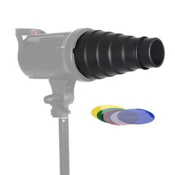 Photography Studio Photo Conical Snoot Light Control Snoot with Honeycomb Bowens Mount for Studio Flash Strobe Accessories
Photography Studio Photo Conical Snoot Light Control Snoot with Honeycomb Bowens Mount for Studio Flash Strobe Accessories