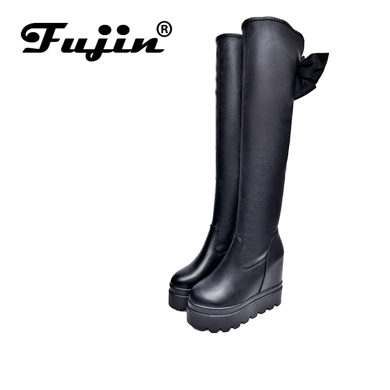 Fujin Brand Women Over The Knee Boots Atumun Winter Shoes Keep Warm Women Snow Boots Pu Leather Short Plush Boots Black Shoes
Fujin Brand Women Over The Knee Boots Atumun Winter Shoes Keep Warm Women Snow Boots Pu Leather Short Plush Boots Black Shoes
