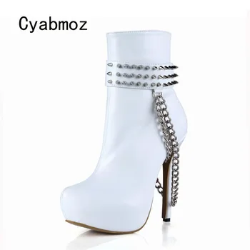 Cyabmoz Women High Heels Ankle Winter Boots Shoes Woman Zapatillas Botas Zapatos Mujer Platform Rivet Chain Party Dress Shoes
Cyabmoz Women High Heels Ankle Winter Boots Shoes Woman Zapatillas Botas Zapatos Mujer Platform Rivet Chain Party Dress Shoes
