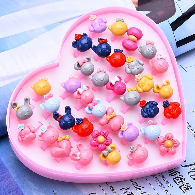 Wholesale 12/36/50/100pcs Lovely Rabbit Bear Mixed Plastic Cartoon Girls Princess Children/Kids Baby Rings With Display Box
Wholesale 12/36/50/100pcs Lovely Rabbit Bear Mixed Plastic Cartoon Girls Princess Children/Kids Baby Rings With Display Box