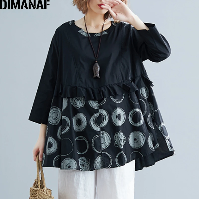 DIMANAF Plus Size Women Blouse Shirts Big Size Lady Tops Tunic Summer Loose Vintage Print Spliced Ruffles Female Clothes Black
DIMANAF Plus Size Women Blouse Shirts Big Size Lady Tops Tunic Summer Loose Vintage Print Spliced Ruffles Female Clothes Black